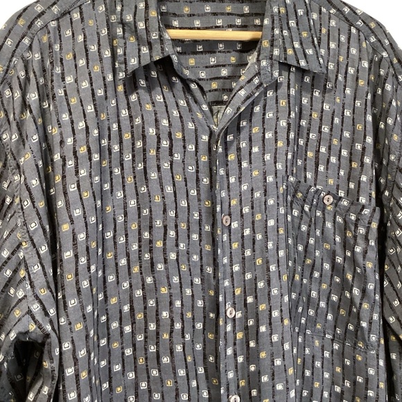 Basic Editions Retro Men’s Geo Print Rayon Short Sleeve Casual Shirt Size XXL - Picture 2 of 7